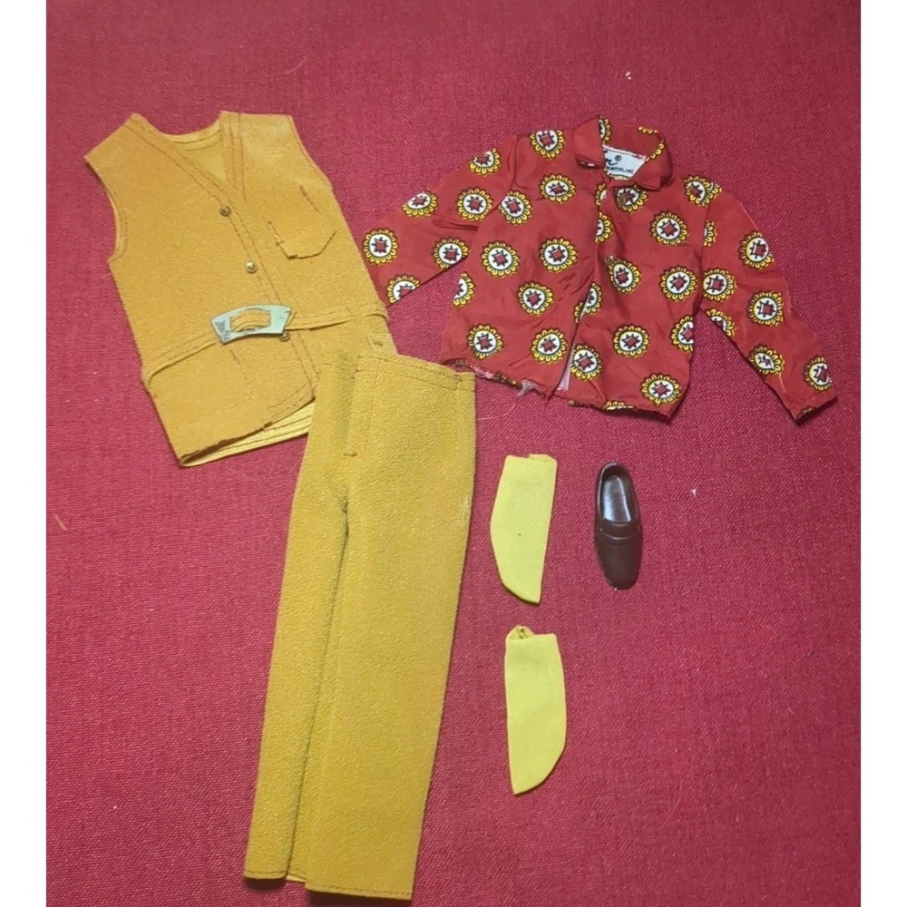 Ken The Suede Scene #1439 Outfit Clothes Fringe Vest Barbie Doll Vintage 1971‎